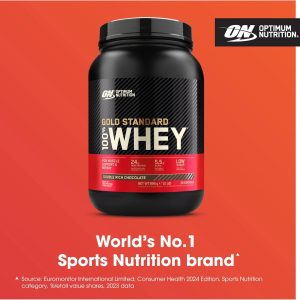 Home optimum nutrition gold standard whey protein, muscle building powder with naturally occurring glutamine and amino acids, double rich chocolate, 29 servings